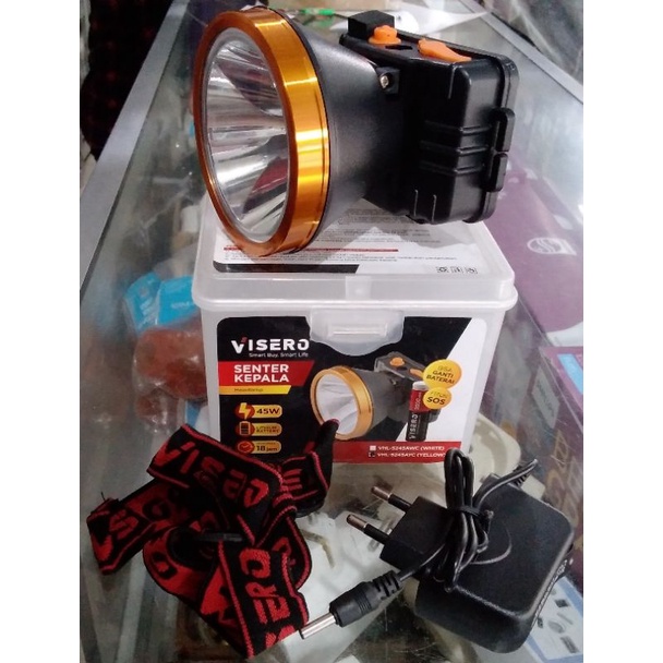 Senter Kepala Visero VHL-0125 25Watt ~ VHL-3130 Dimmer 30Watt ~ VHL-5245 45Watt Warna Putih&amp;Kuning