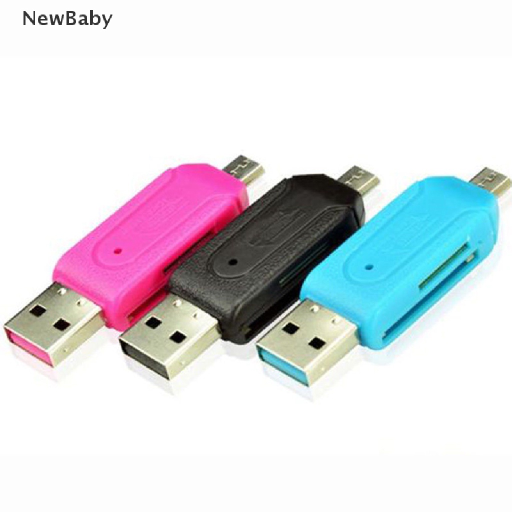 2in1 Adapter Card Reader Micro USB 2.0 OTG SD TF Untuk Handphone Android Samsung