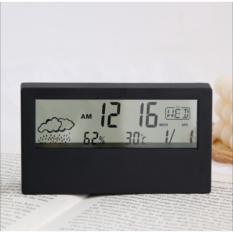 Jam Digital Smart Clock Pengukur Suhu Ruangan Higrometer Termometer