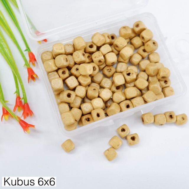 Mote kayu / manik kayu kubus 6x6