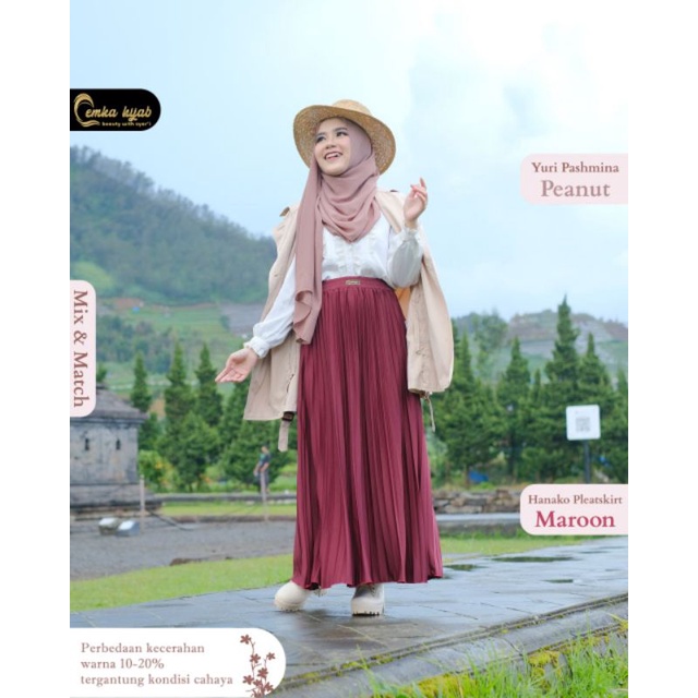 Hanako Pleatskirt @Emka Hijab