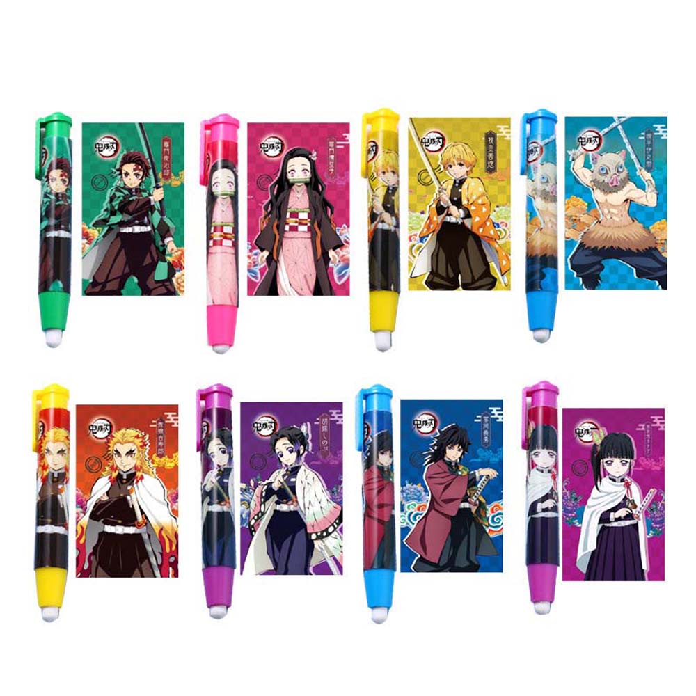 Penghapus Pensil Bahan Karet Desain Anime Demon Slayer Kimetsu No Yaiba Retractable Untuk Anak Sekolah