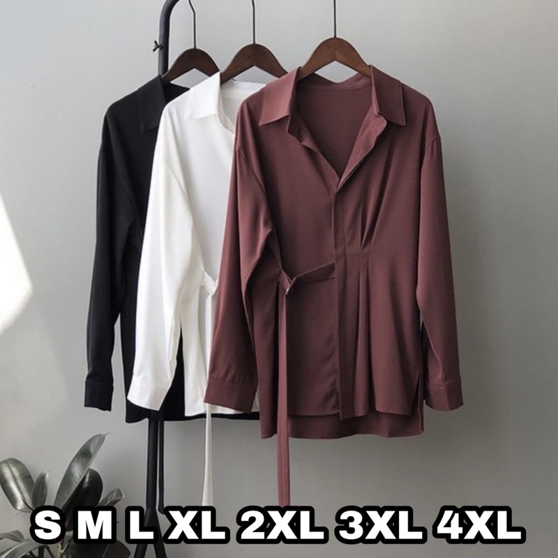 Nanda Blouse - Ukuran S M L XL XXL XXXL XXXXL 2XL 3XL 4XL 2L 3L 4L 5L Kemeja Kerja Big Size - Kemeja Jumbo - Baju Korea