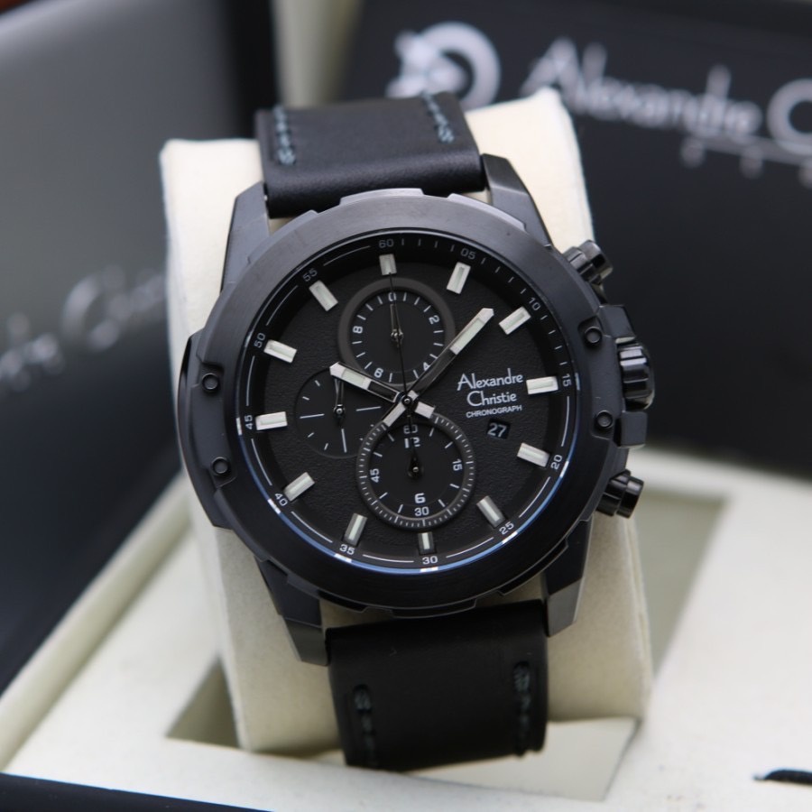 Jam tangan Pria Alexandre Christie Ac 6583/Ac6583/6583 Rantai /kulit Original