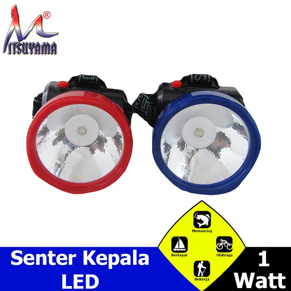 Senter Kepala Baterai Headlamp Mitsuyama MS-2035 / Senter Kepala Super Terang LED 1 Watt