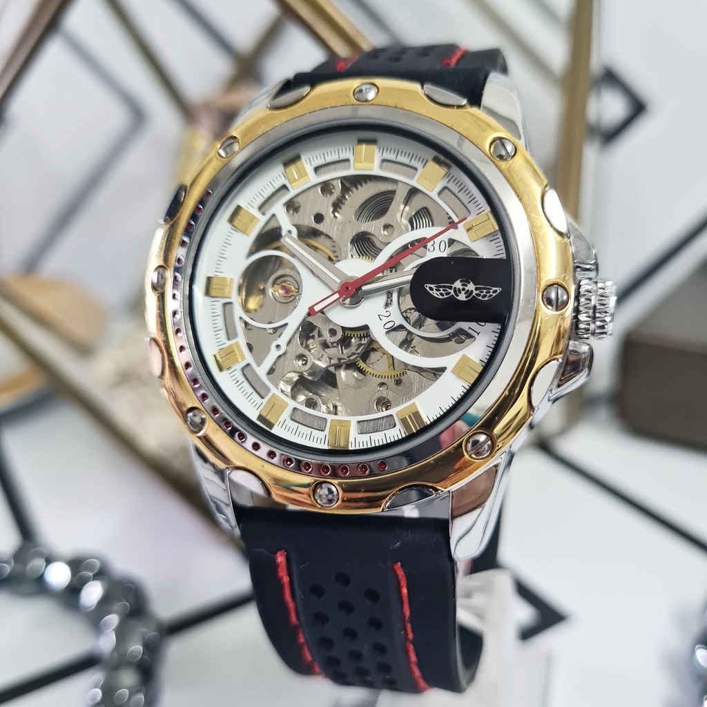 (COD) Jam Tangan Pria Original T-WINNER Engine Automatic Otomatis Mekanik Mechanical Manual Winding 