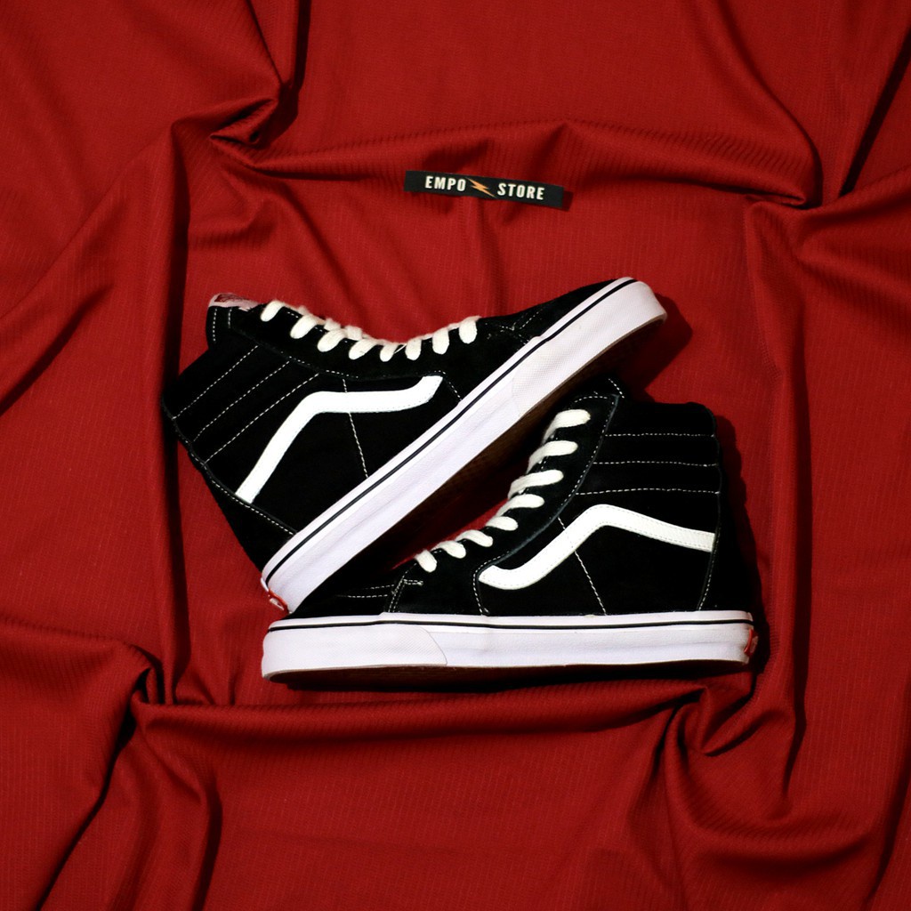 Sepatu Sk8 Hi Black White / Sepatu SK8 High Hitam Putih