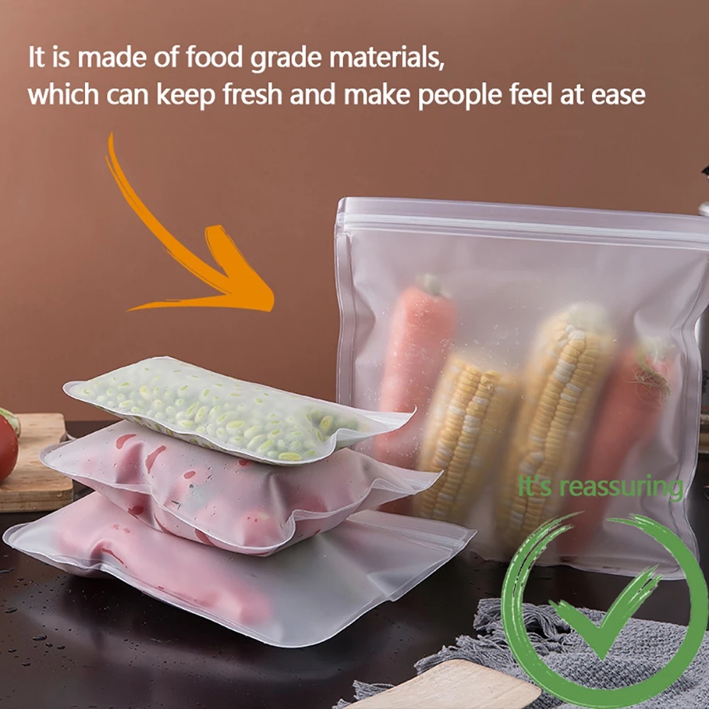 Kitchen Food Preservation Bag/Resealable Refrigerator Food Storage Bag /Reusable Leakproof  Snacks Packaging Keep Fresh  Case Bag/Kitchen Organizer Ziplock Bags / Food Storage Pouch