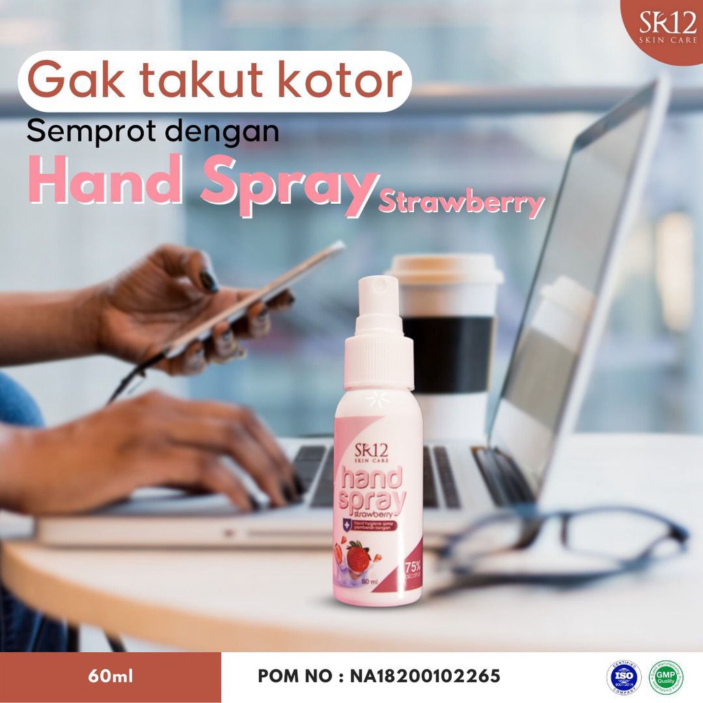 HAND SPRAY STRAWBERRY SR12 / HAND SANITIZER SPRAY / ALKOHOL 75%