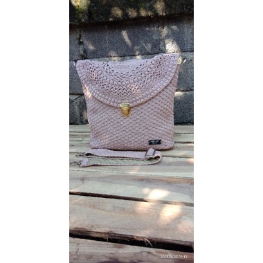 tas rajut leptop/shoulderbag/tas bahu rajut/tas kantor rajut/tas rajut lombok