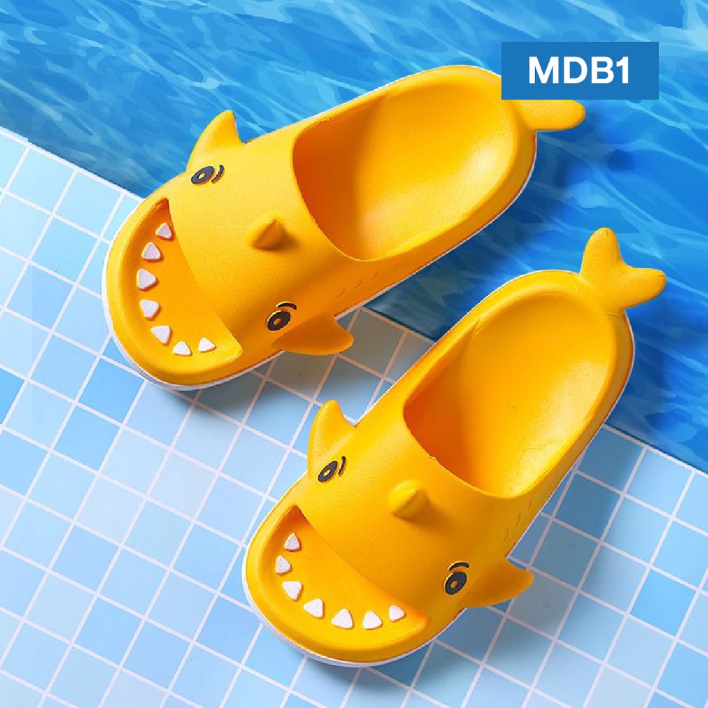 LAPAGO - Sandal Slop Anak Ikan Hiu Baby Shark Laki laki Perempuan Umur 4-10 Tahun Karet Eva Type MDB