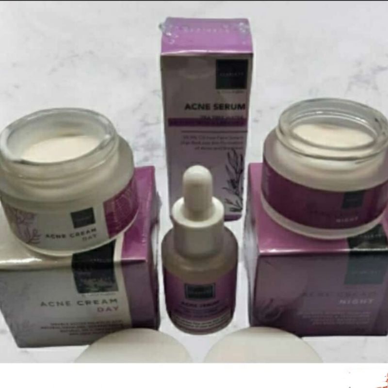 PAKET CREAM SCARLET 3IN1(SERUM ACNE ,CREAM SIANG+MALAM)