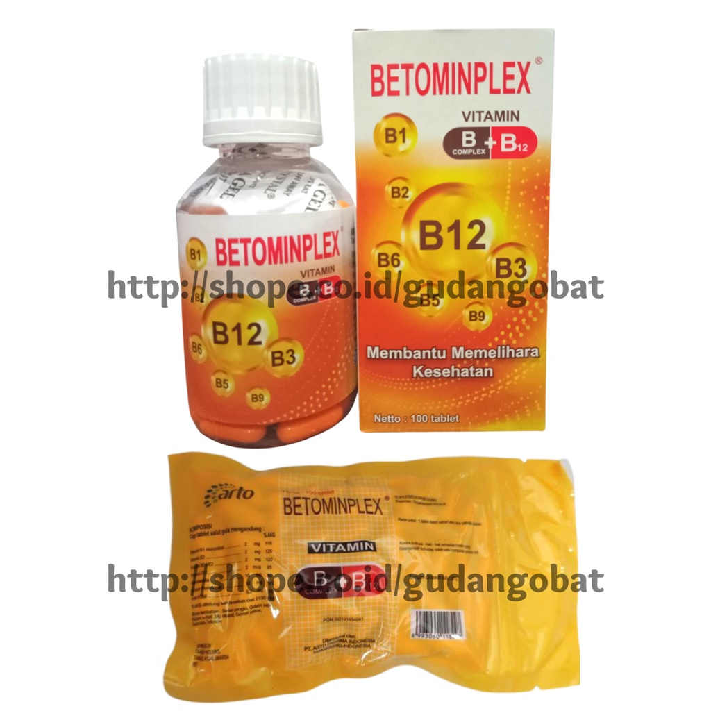 Jual Betominplex Vitamin B Complex + B12 100's(Botol), Betominplex ...