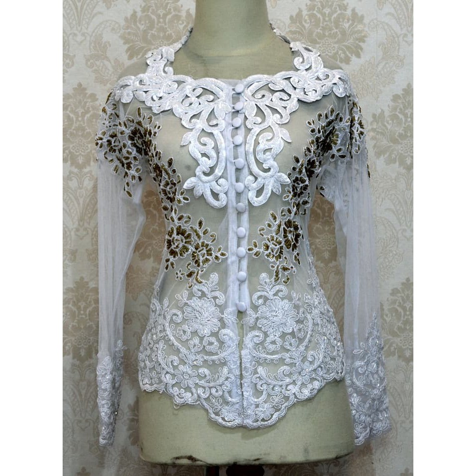 Kebaya lengan panjang wisuda pesta modern muslim tile payet