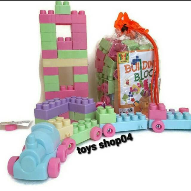 Mainan Edukasi Anak 2 Tahun Perempuan Block Besar 75 pcs