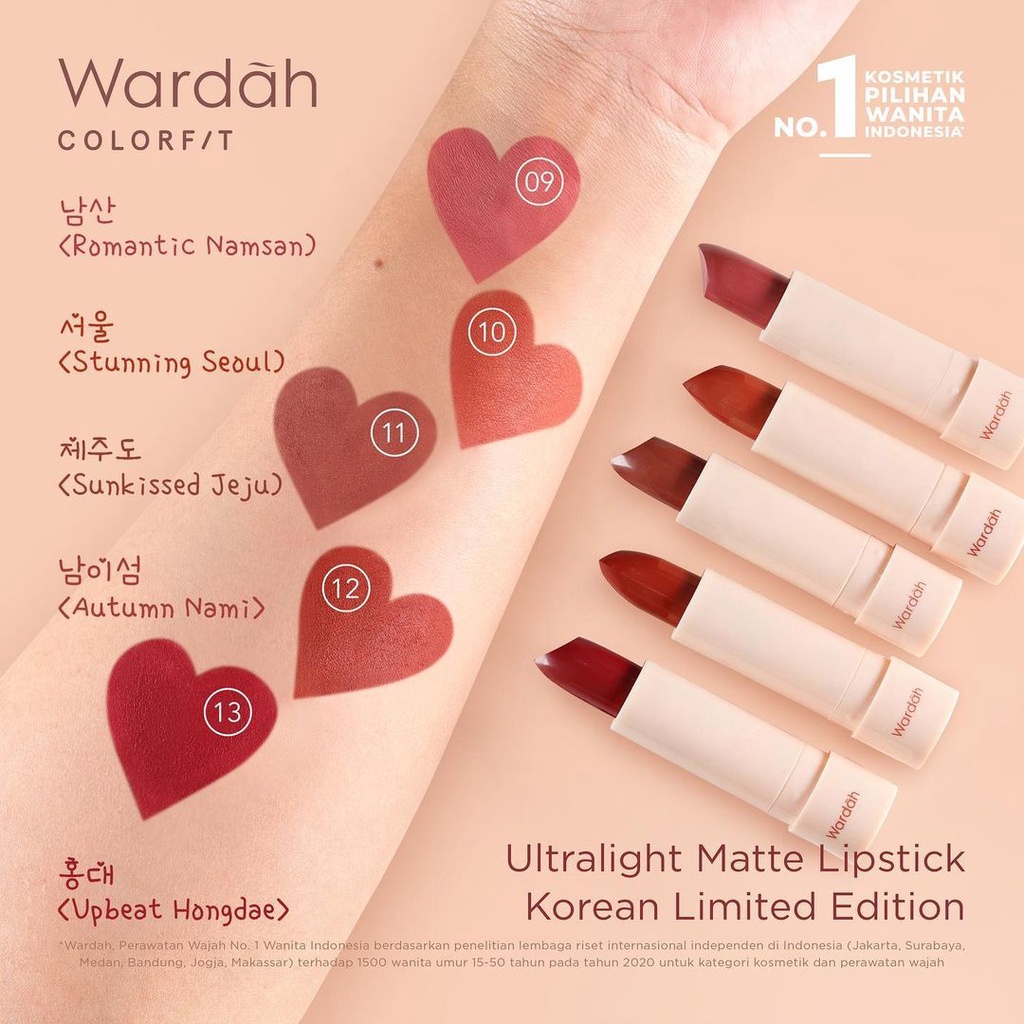 [Tersedia Warna Baru  1-13] Wardah Colorfit Ultralight Matte Lipstick