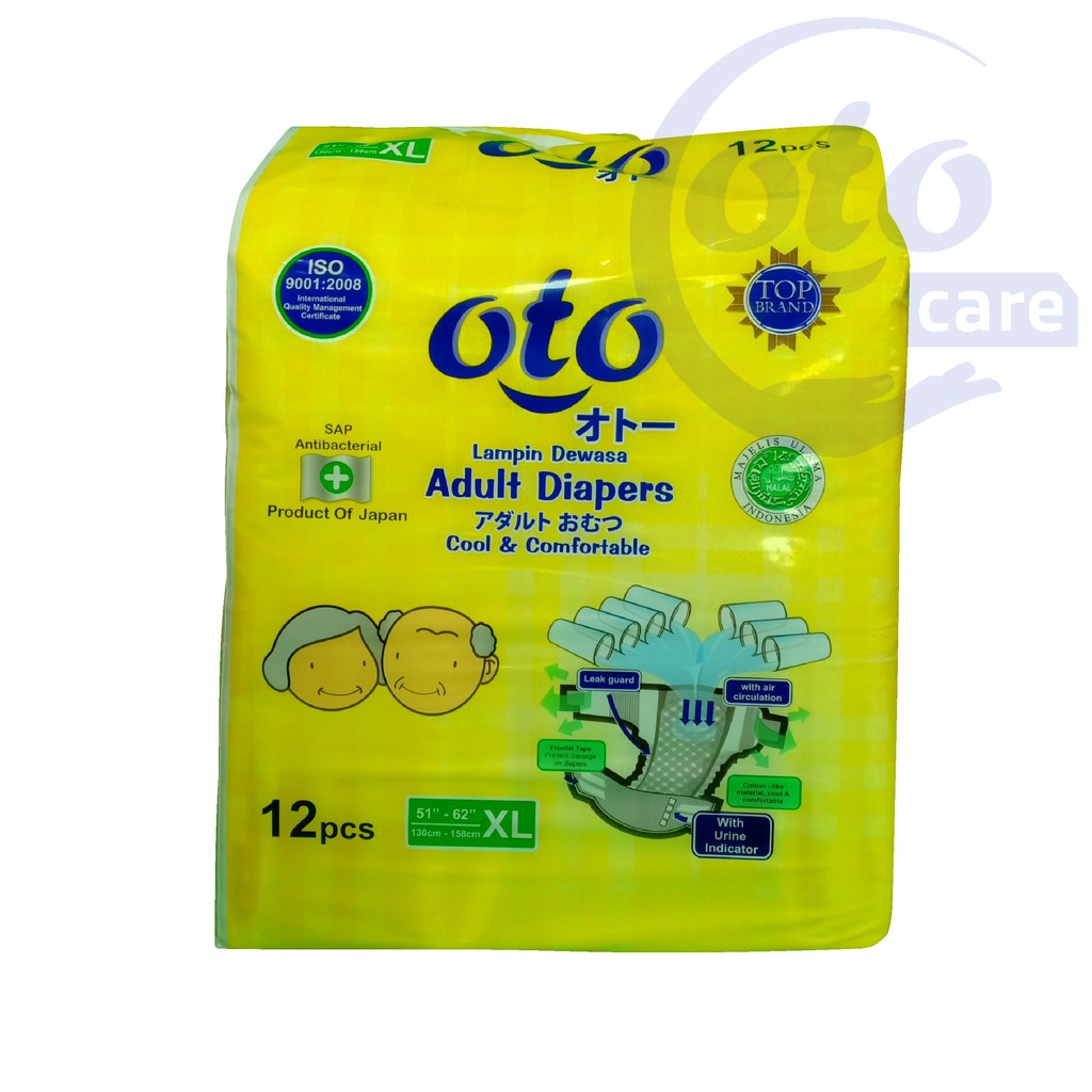 OTO Popok Dewasa model Lem Perekat Adult Diapers size XL isi 12 pcs