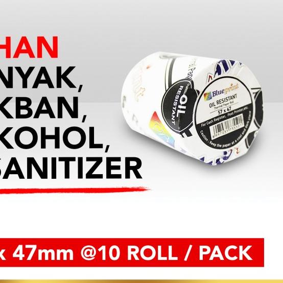 

♪ Kertas Thermal / Struk PPOB BLUEPRINT 57x47 Oil Resistant Isi 10 Roll ♘