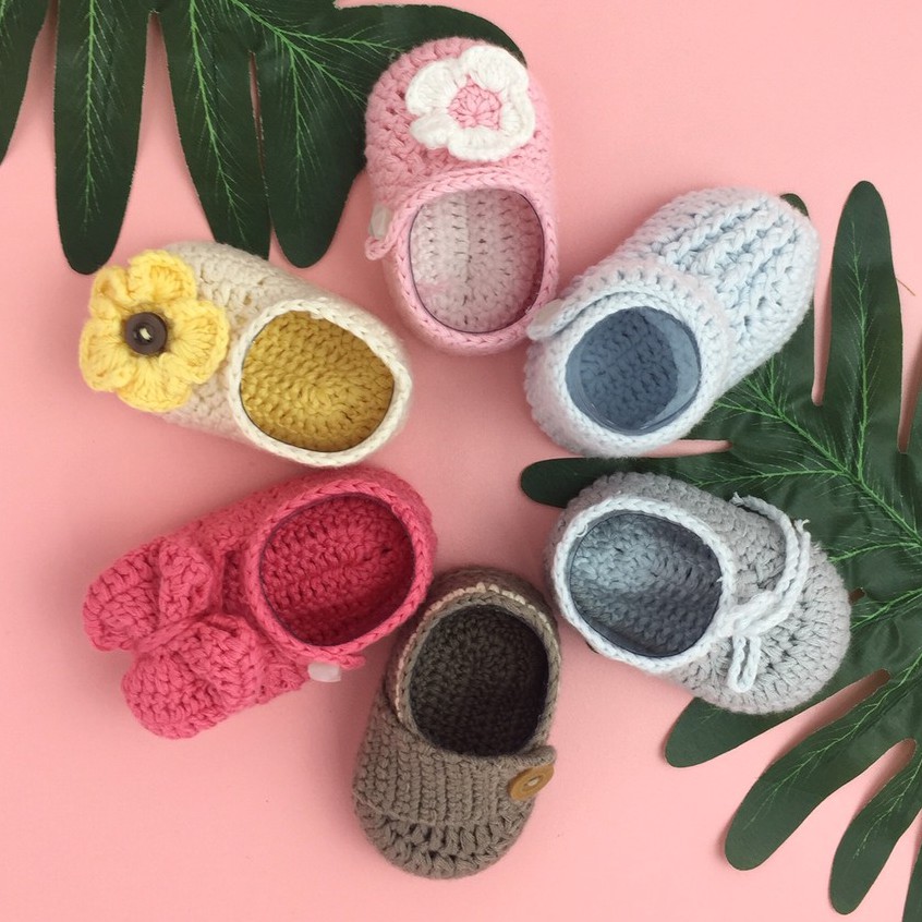 Bamboo And Bub Handmade Knit Shoes -  Sepatu Rajut Anak Bayi Knitted Newborn Socks Kaos Kaki Baby