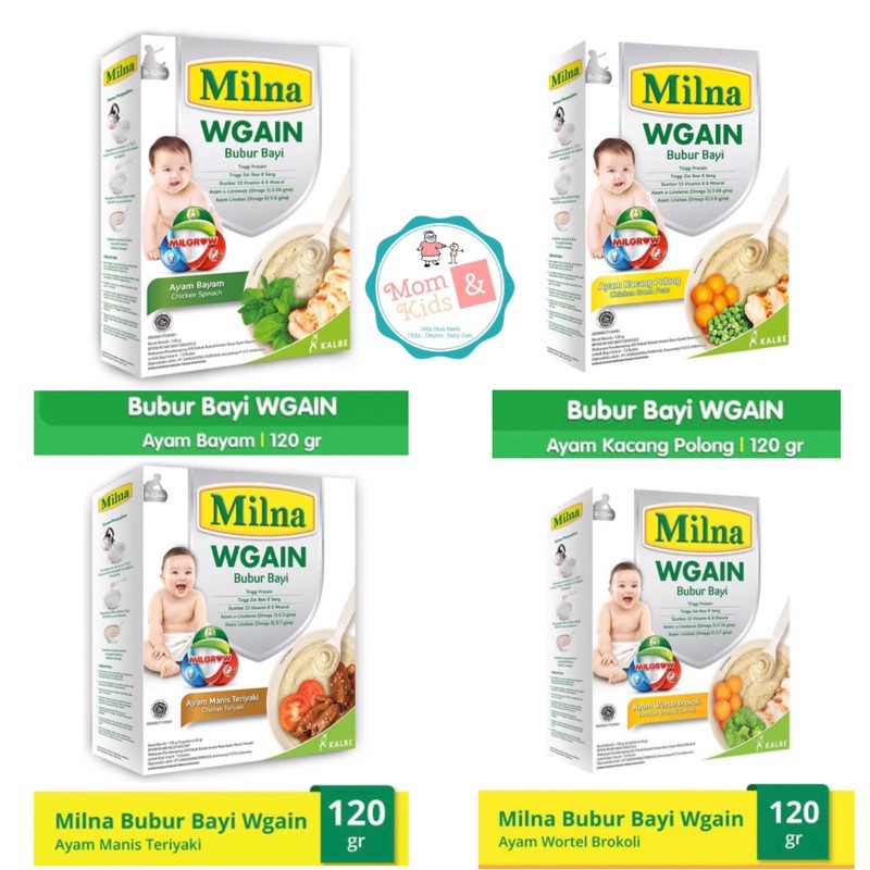 Milna Bubur Bayi Wgain 120 gr / Milna WGain 120g