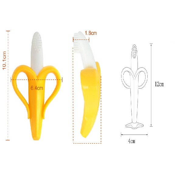 Teether Banana Silicone Sikat Gigi Pisang Gigitan Bayi