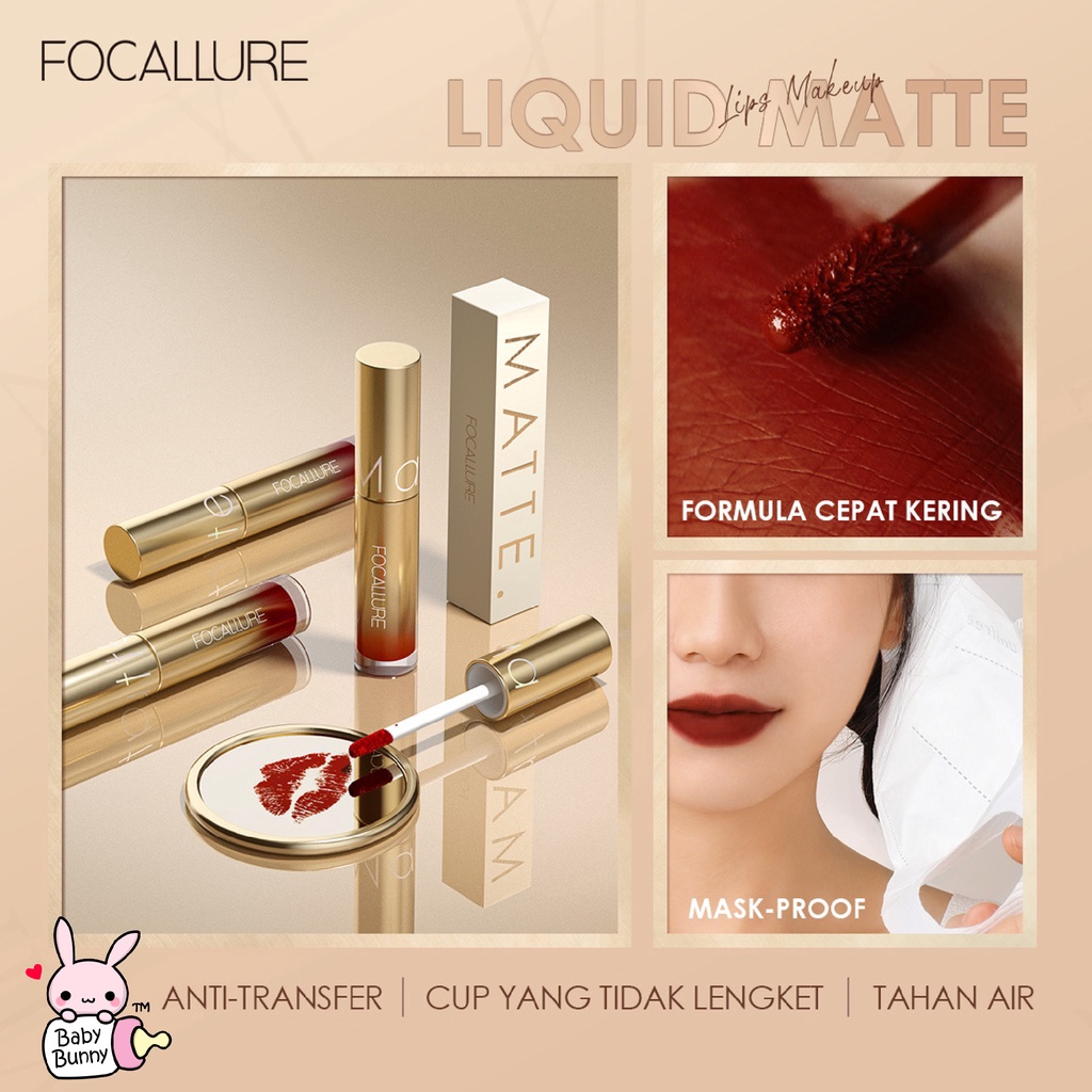 ❤ BELIA ❤ FOCALLURE Ultra Matte Liquid Lipstick FA245 | #GoldenAge Liquid Matte Lipstik Fast Dry Tahan air Lip Tint | BPOM