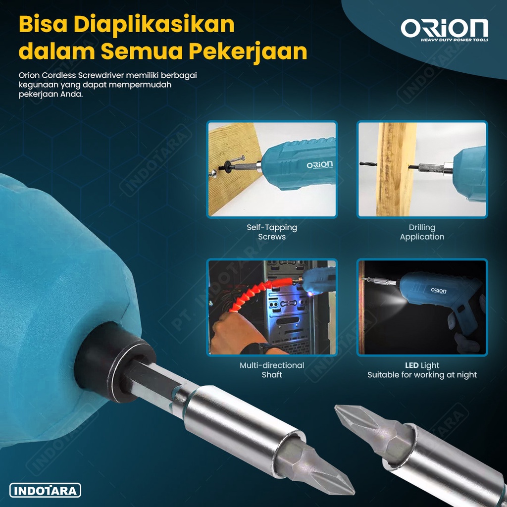 Orion Cordless Screwdriver / Bor Obeng Baterai 3.6Volt - SD002