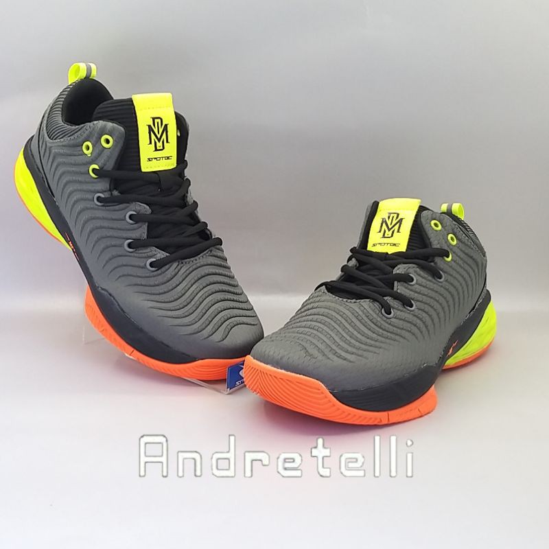 SPOTEC INFLUX Sepatu Basket ABU TUA/HIJAU CERAH
