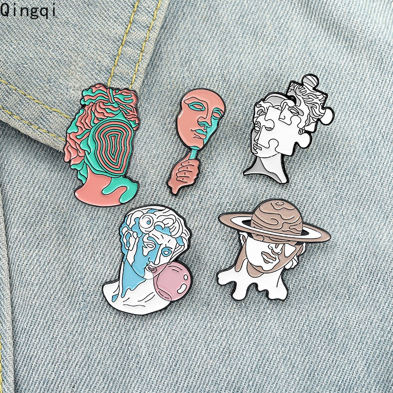 Bros Pin Enamel Desain Kartun Patung 5 Gaya Untuk Hadiah Teman