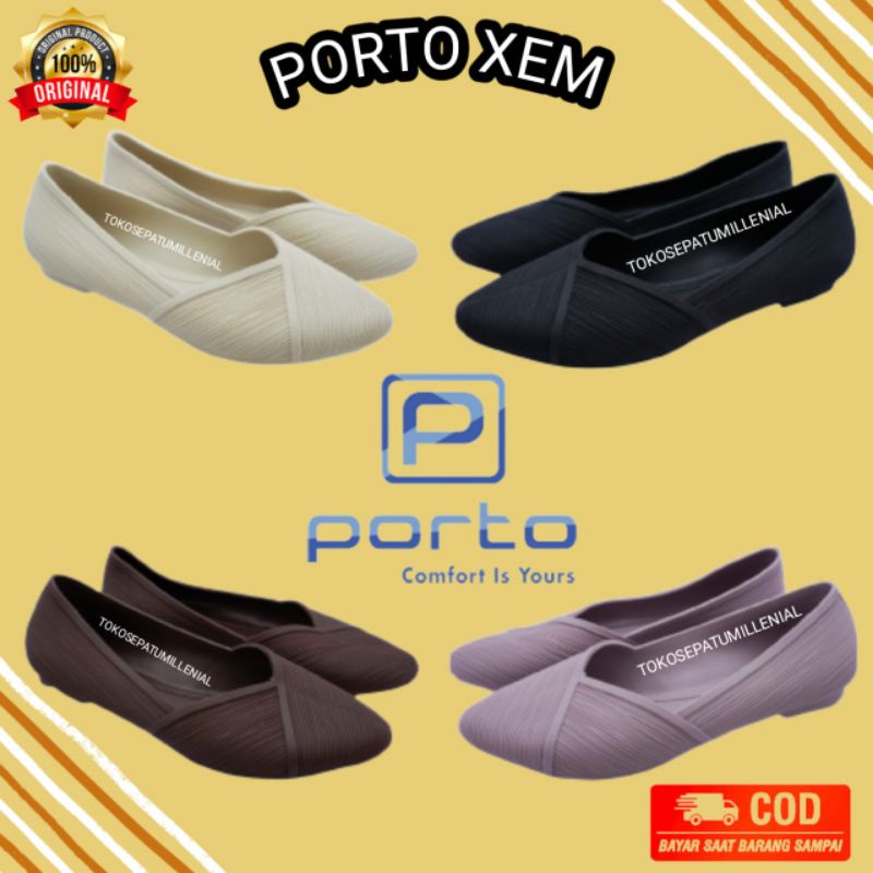 sepatu flatshoes karet wanita porto lady xem