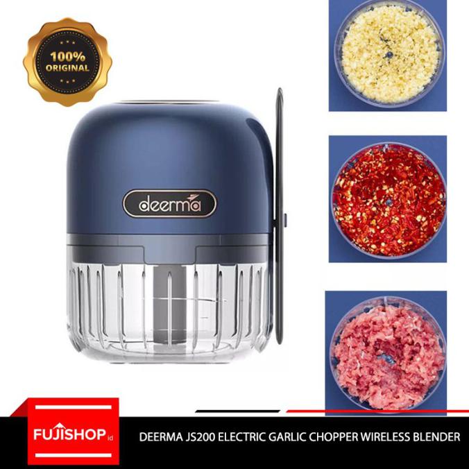Jual Deerma Js200 Electric Garlic Grinder Chopper Wireless Blender Murah