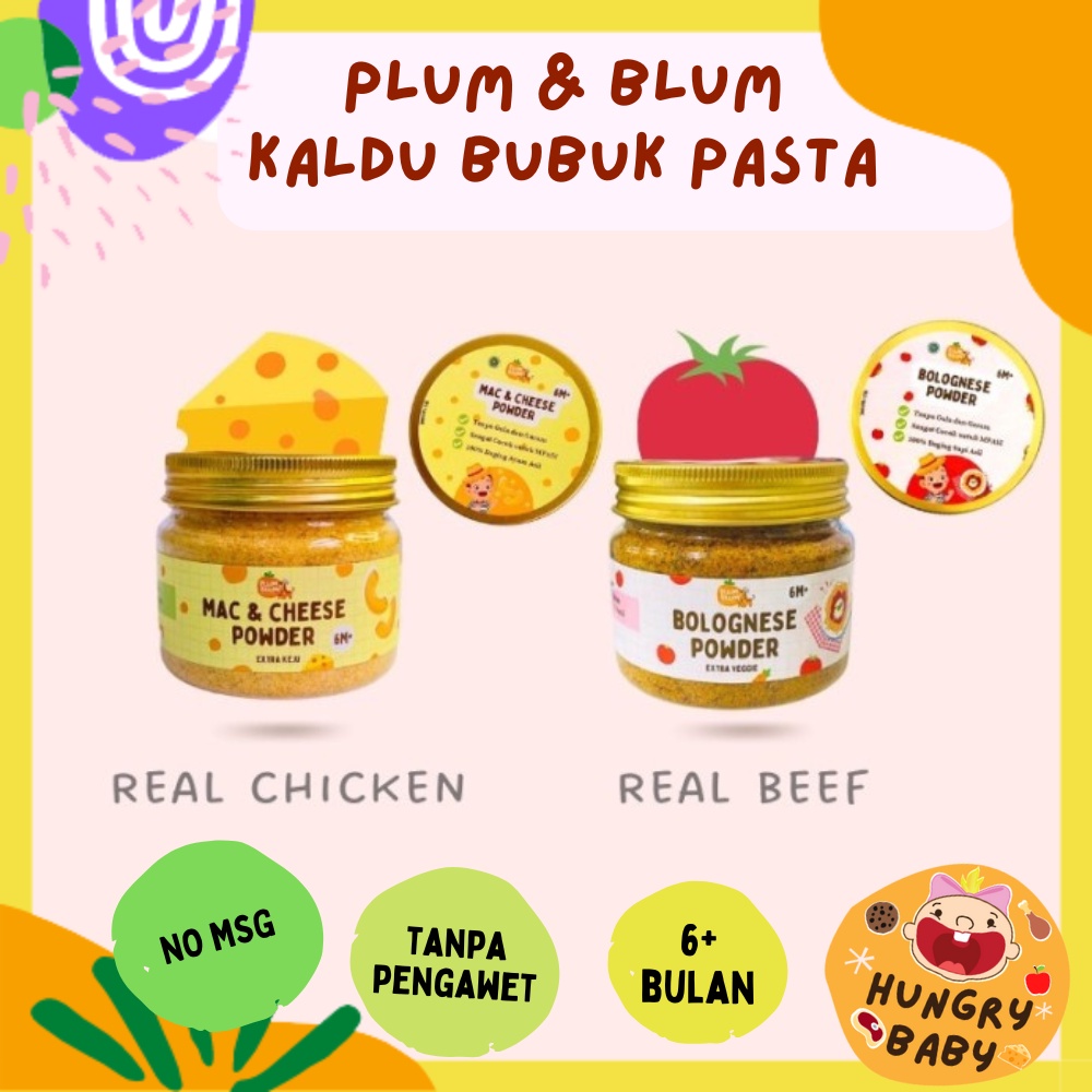 Plum &amp; Blum Saus Pasta Bubuk MPASI Beef Bolognese / Mac And Cheese / Bumbu Italia Pasta Powder MPASI Bayi 80 g / No MSG 6 bulan+