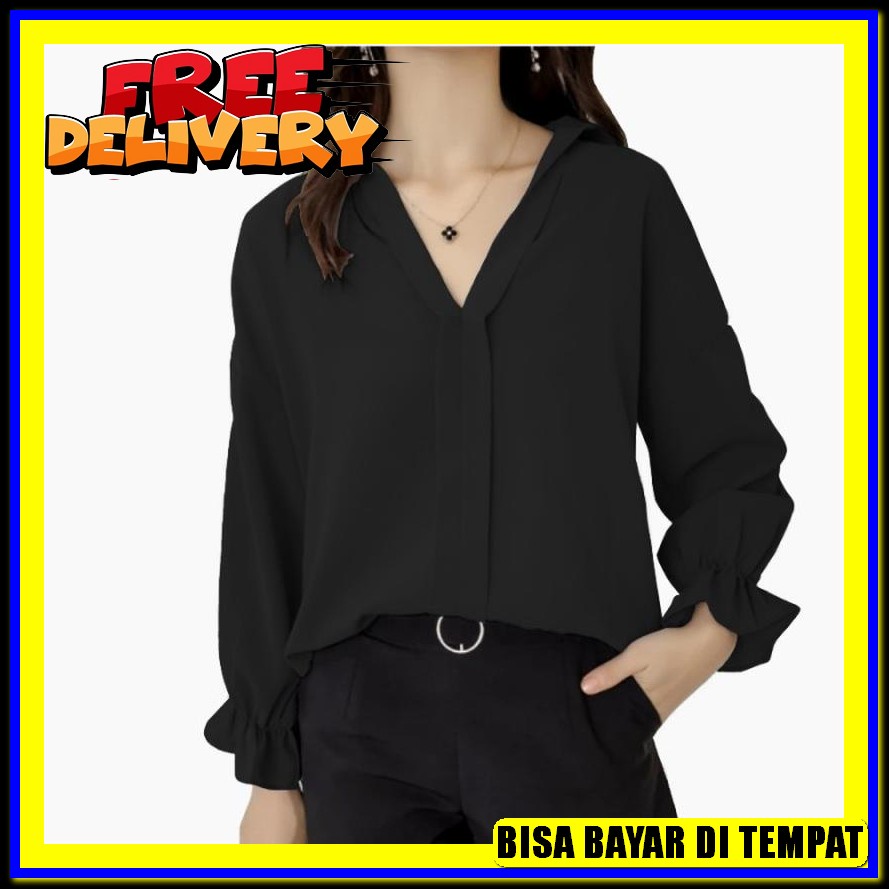 Outfit Atasan Wanita Ootd Fashion Kekinian Terbaru Blouse Muslim Putih Wanita Ukuran Xl Bahan Wolfis