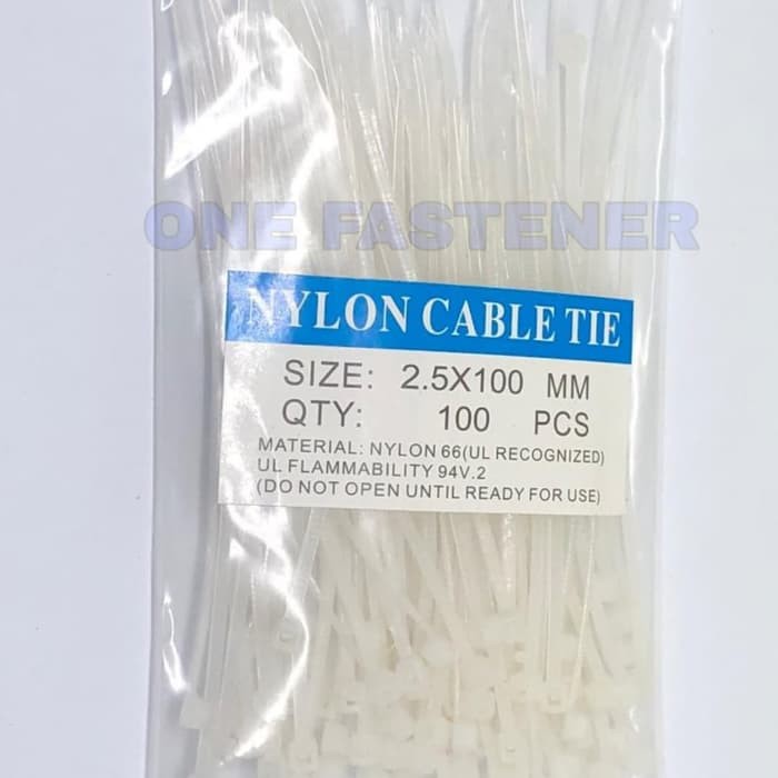 Kabel Ties Cable Tie Kabel Tie 2.5X100 mm 10cm PUTIH 100pc