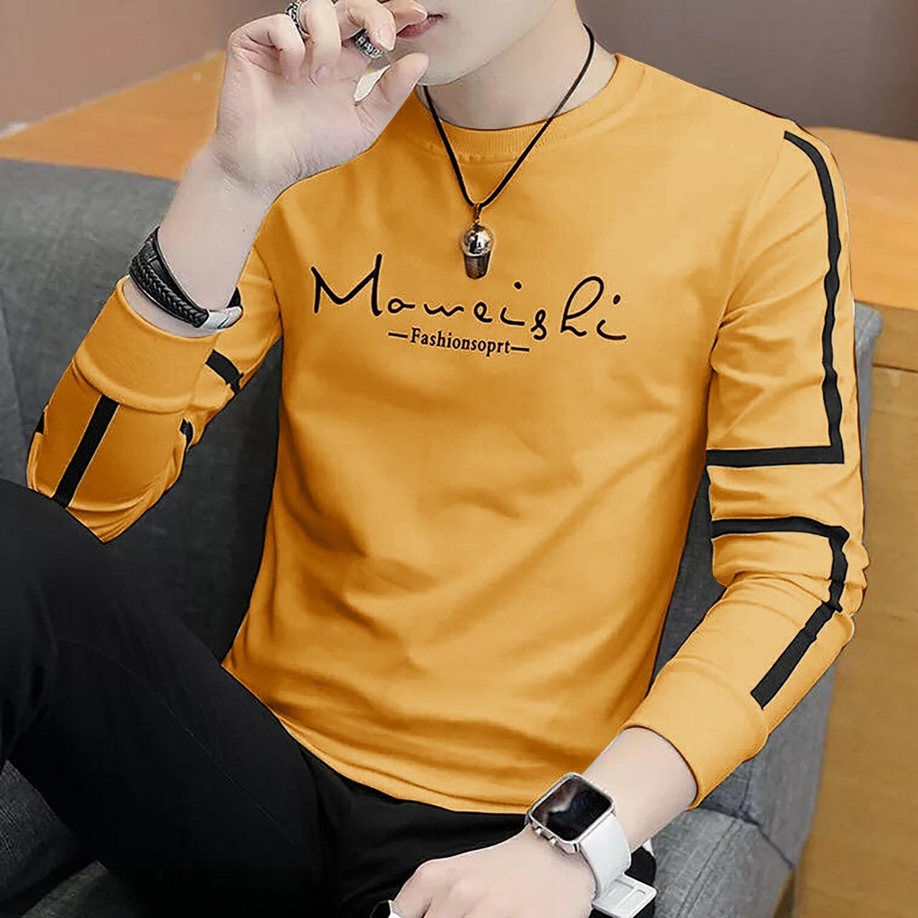 KIYOWO-Baju Atasan Kasual Distro Fashion Model Sweater Danalo Lengan Panjang Pria