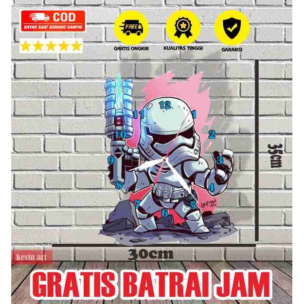 JAM DINDING UNIK DAN KEREN KARAKTER STAR WARS DEKORASI HIASAN DINDING KAMAR TIDUR WALL DECOR CUSTOM