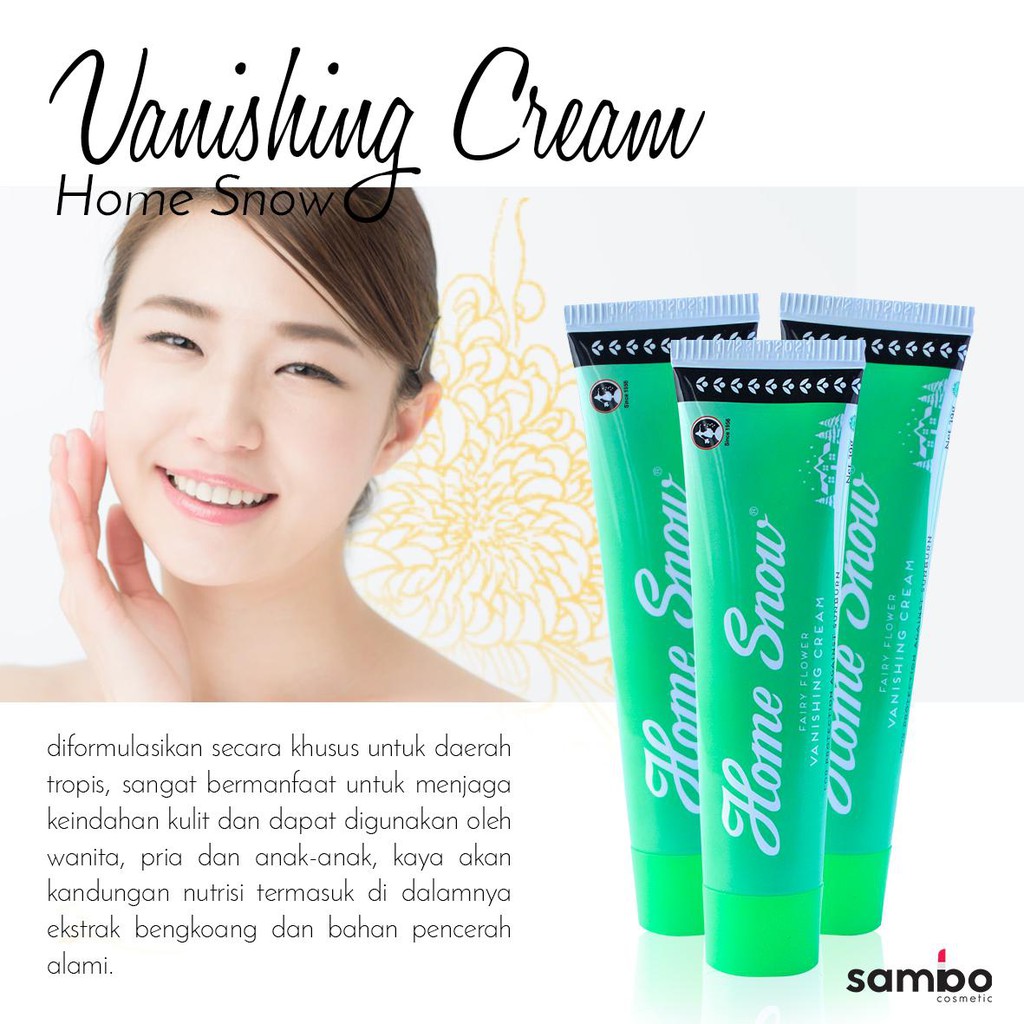 home snow cream wajah vanishing cream pelembab sunblock