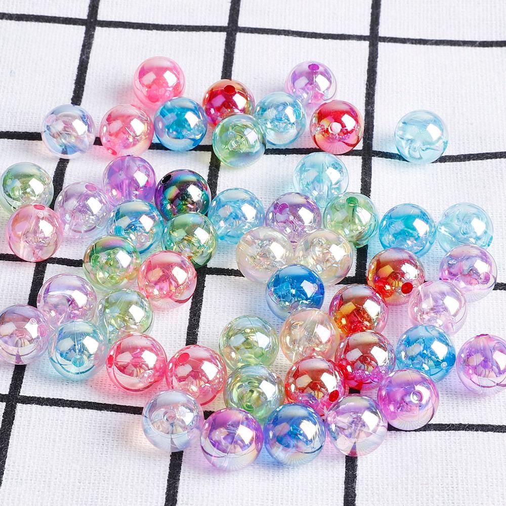 100 pcs/lot 6mm AB Rainbow Putaran Akrilik Beads Batal Longgar Beads Untuk Membuat DIY Perhiasan Temuan Kalung  Gelang Anting-Anting