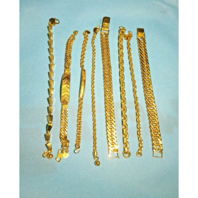 gelang logam sepuh emas 24k