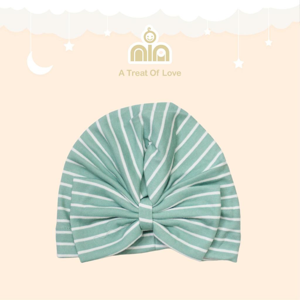 NEW !!! TURBAN BAYI NIA MOTIF SALUR - TURBAN BAYI MURAH NIA