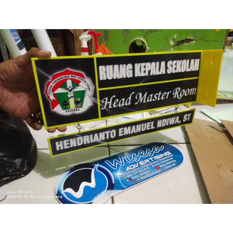 

Nama Ruang Acrylic 3mm Full ditekuk 2 Sisi ukuran Besar