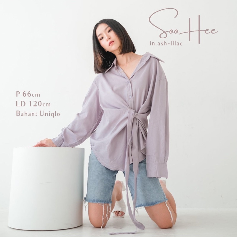 SOOHEE KEMEJA WANITA POLOS LENGAN PANJANG UNIQLO