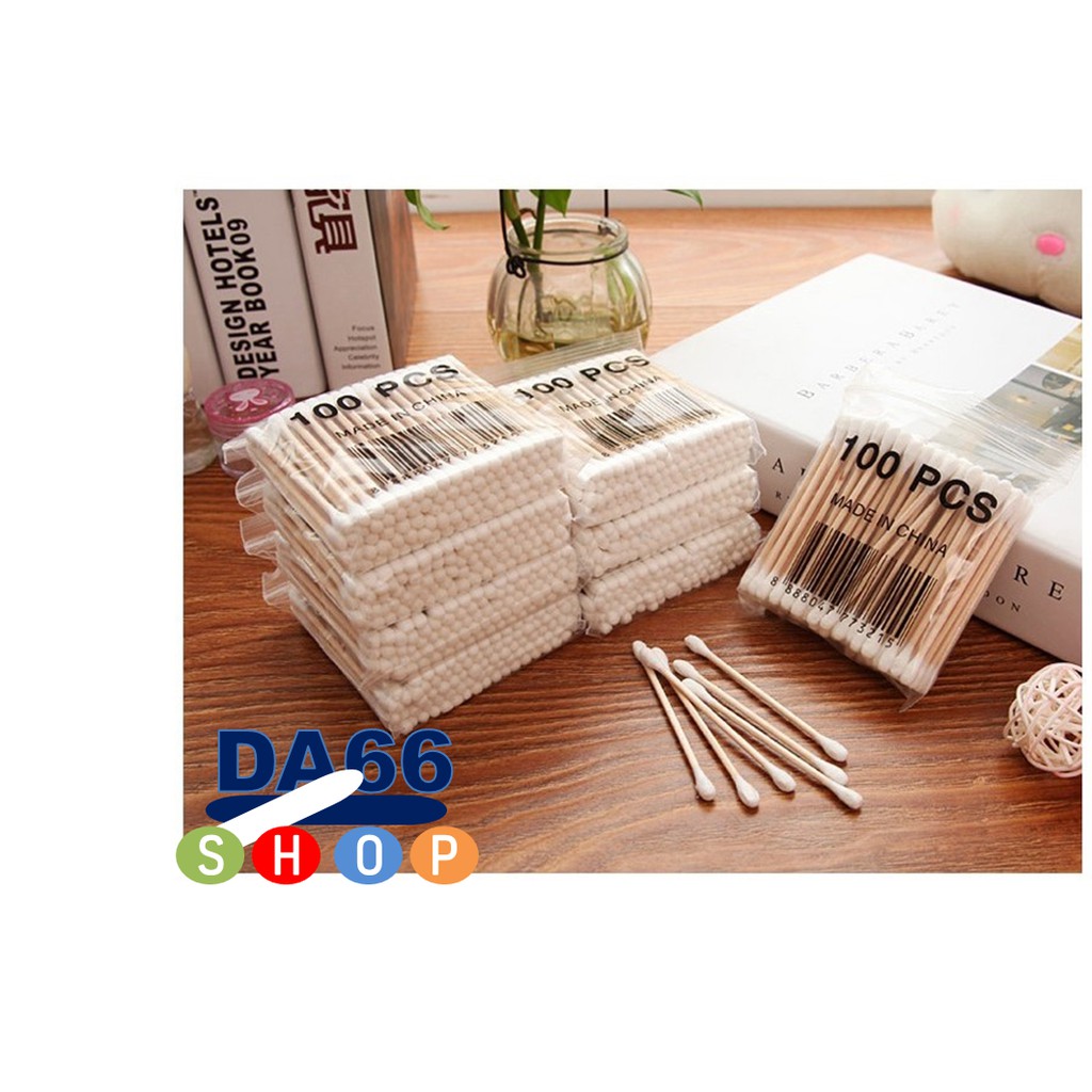 410135 - WOODEN COTTON BUDS 100 PCS / PACK ECOFRIENDLY