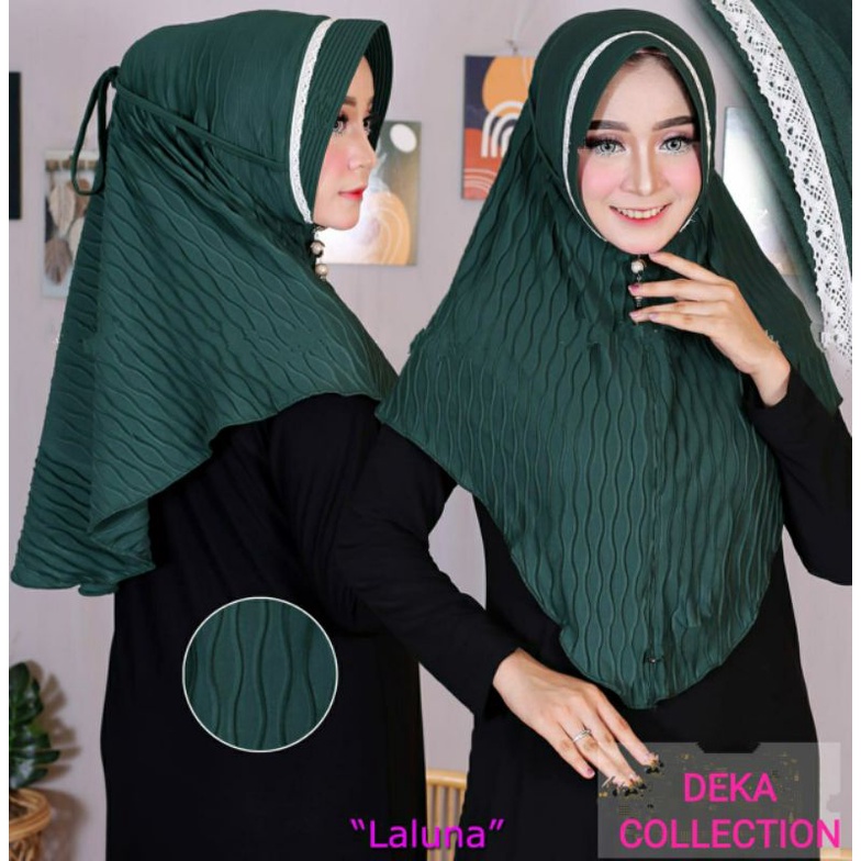 Jilbab Bergo Maryam Tali Plisket Padi Renda Laluna