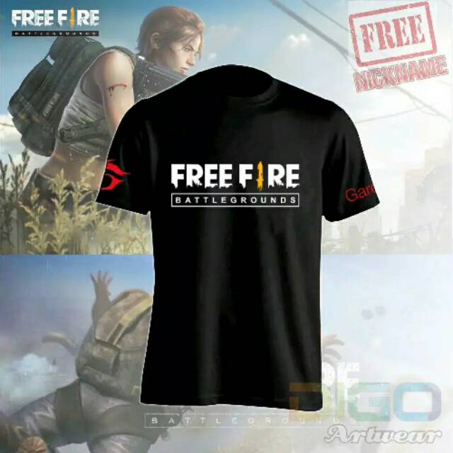kaos freefire game tshirt free fire nickname