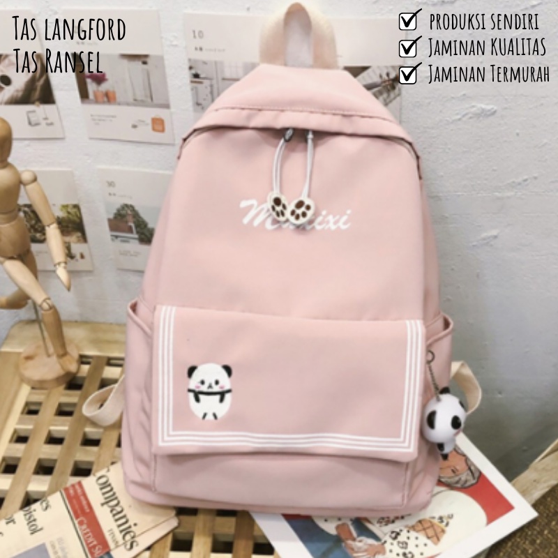 Tas Ransel Wanita - Tas Sekolah Kuliah Kerja Traveling Remaja Dewasa Model Korea Bagus Fashion Stylish Terbaru Murah Kekinian Besar Lucu Simple Casual Elegan Import Lokal Original Perempuan Cewek