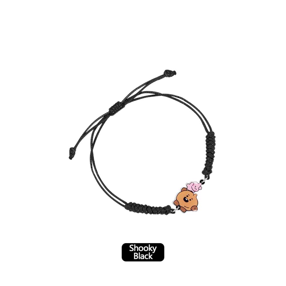 Timekey BTS BT21 Gelang Tangan Tali Merahhitam Handmade Unik Untuk Pasanganpriawanita L2O1