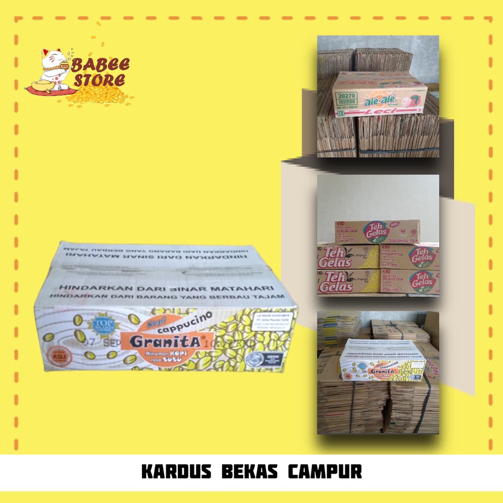 

KARDUS BEKAS ALE ALE TEH GELAS GRANITA CAMPUR 33 x 23 x 12 CM