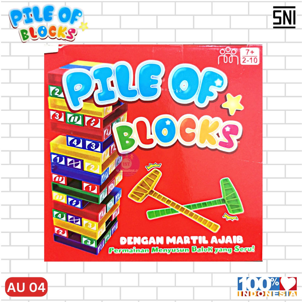 Mainan Anak Pile of Blocks 3 in 1 / Tumpuk Balok AU 04 UNO STACKO