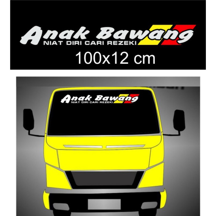 sticker cutting mobil kaca depan truck